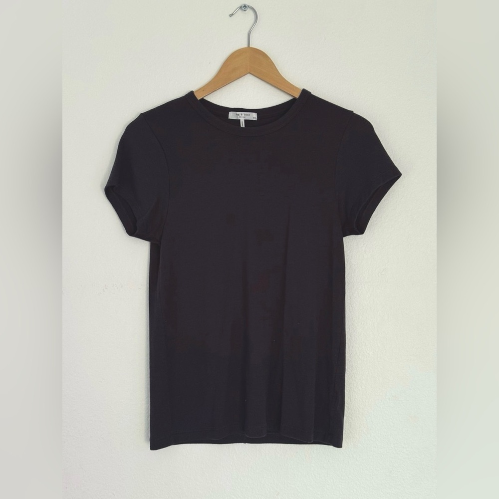 Black Relaxed Fitted Crewneck T-Shirt by Rag and Bone